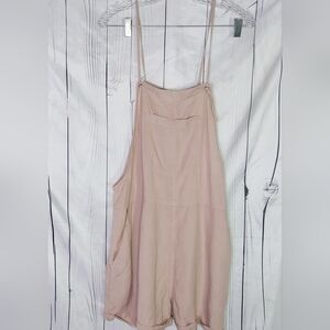 Aeropostale Spaghetti Strap Relaxed Fit Linen Blend Solid Shortalls NWT